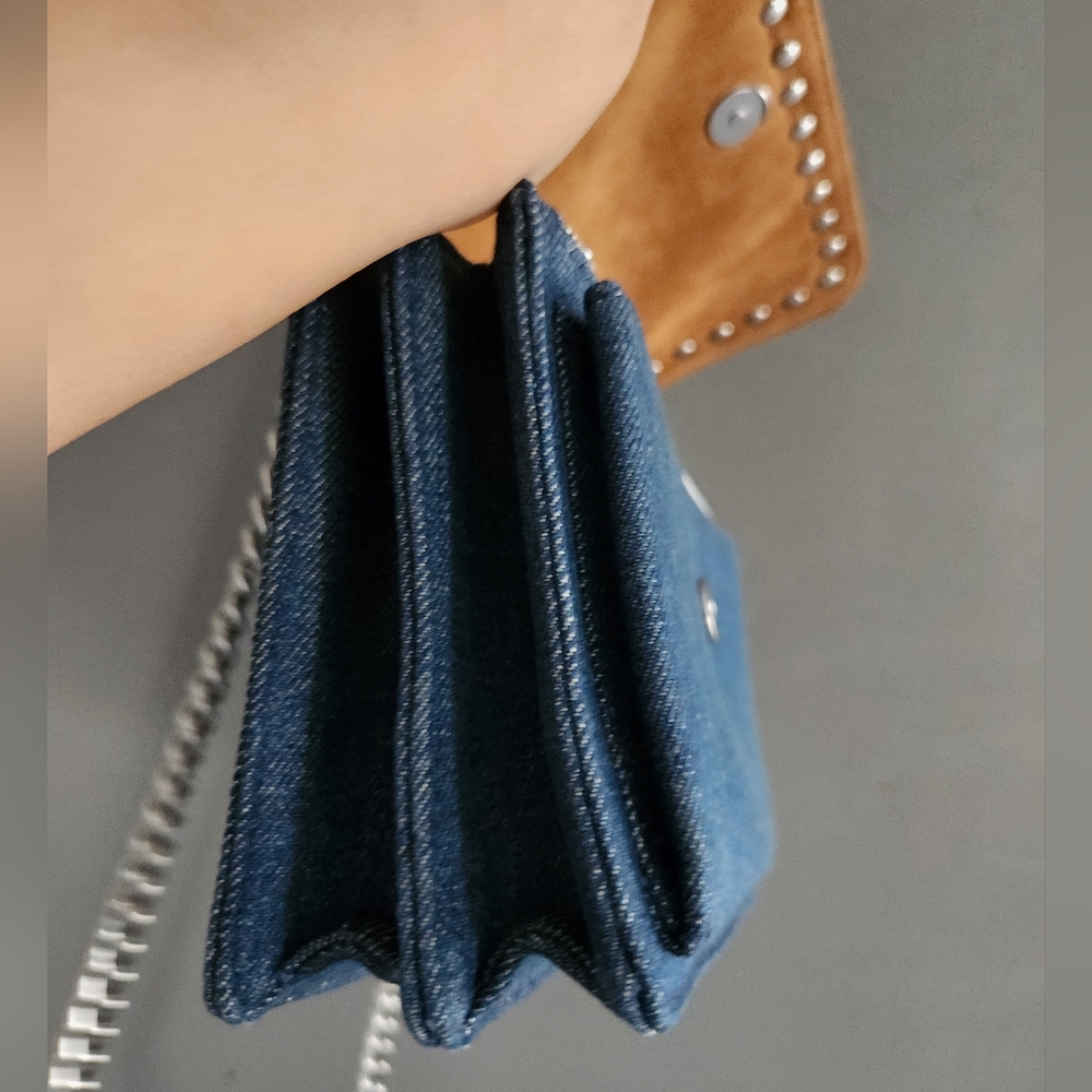 Coach Denim Studded Crossbody Bag - Picture 6 of 9